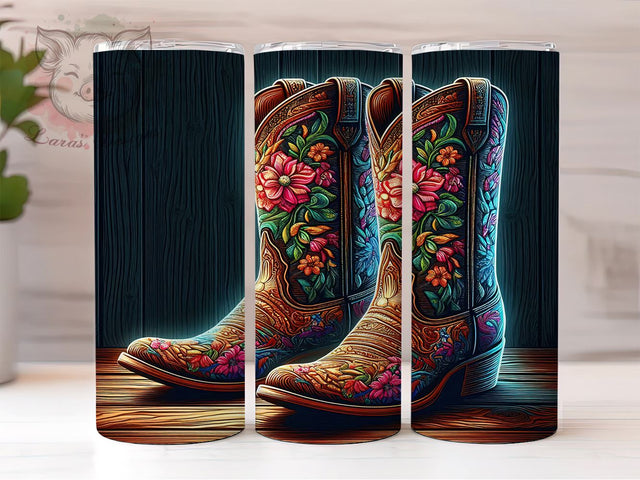 Cowgirl Boots 20 oz Skinny Tumbler Sublimation Design, Straight & Tapered Tumbler Png, Country Lover Tumbler Png, Digital Download PNG Sublimation Lara' s Designs 