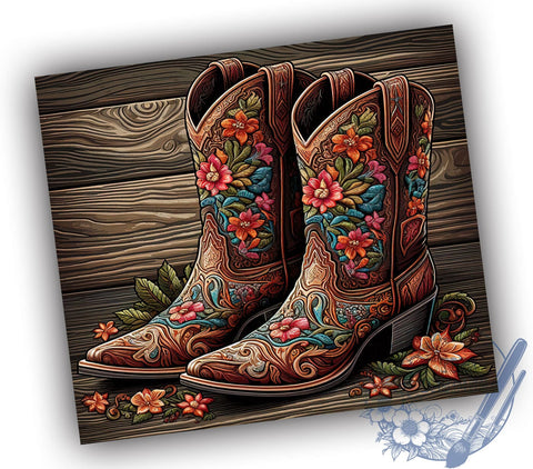 Cowgirl Boots 20oz Skinny Tumbler PNG, Country Lover Tumbler Sublimation Wrap, Straight & Tapered Tumbler Wrap, Instant Digital Download Sublimation ToriDesigns 