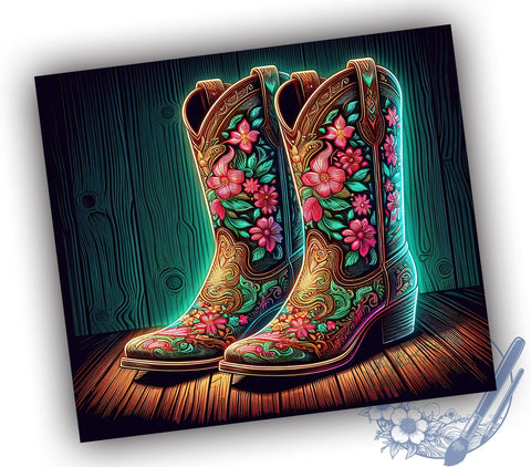 Cowgirl Boots 20oz Skinny Tumbler PNG, Country Lover Tumbler Sublimation Wrap, Straight & Tapered Tumbler Wrap, Instant Digital Download Sublimation ToriDesigns 