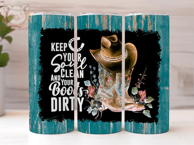 Cowgirl Boots 20oz Skinny Tumbler Wrap, Sublimation Western Floral Tumbler Wrap Country Cowgirl 20oz Tumbler Png, Sublimation Design, Digital, Digital Download PNG Sublimation Lara' s Designs 