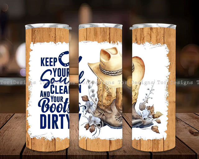 Cowgirl Boots 20oz Skinny Tumbler Wrap Sublimation Western Floral Tumbler Wrap Country Cowgirl Tumbler Design Seamless PNG Download Sublimation ToriDesigns 