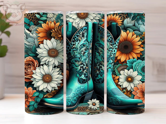 Cowgirl Boots 20oz Tumbler Png, Straight & Tapered Tumbler Png, Country Girl Tumbler Png, Digital Download PNG Sublimation Lara' s Designs 