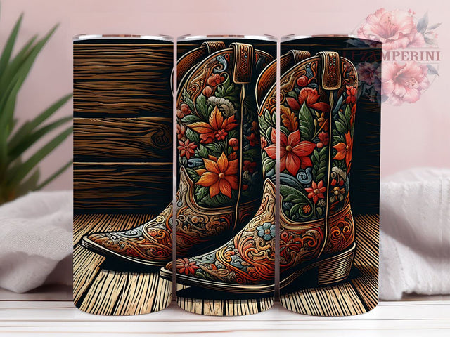 Cowgirl Boots 20oz Tumbler Wrap PNG, Country Lover Tumbler PNG Sublimation Design, Straight & Tapered Tumbler Wrap, Instant Digital Download Sublimation Li Zamperini 