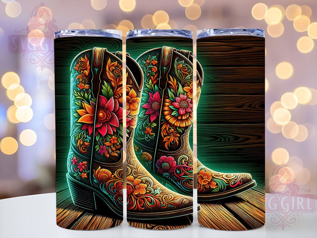 Cowgirl Boots 20oz Tumbler Wrap Sublimation Design, Straight Tapered Tumbler Wrap, Country Lover Tumbler Png, Instant Digital Download Sublimation SvggirlplusArt 