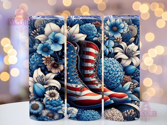 Cowgirl Boots American Flag 20oz Tumbler Wrap Sublimation Design, Straight Tapered Tumbler Wrap, 4th of July Tumbler Png, Instant Digital Download Sublimation SvggirlplusArt 