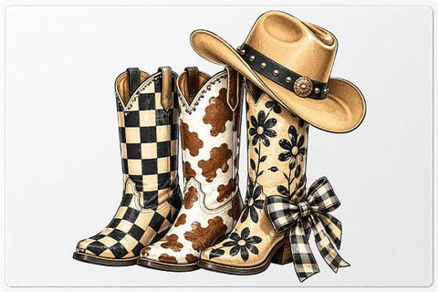 Cowgirl Boots and Cowboy Hat PNG | Western Sublimation PNG SVG BillahCrafts 