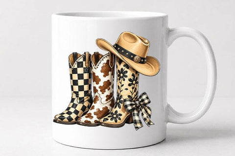 Cowgirl Boots and Cowboy Hat PNG | Western Sublimation PNG SVG BillahCrafts 