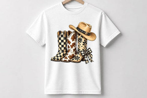 Cowgirl Boots and Cowboy Hat PNG | Western Sublimation PNG SVG BillahCrafts 