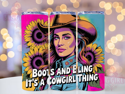 Cowgirl Boots Bling 20oz Tumbler, Boots and Bling Quote, It’s a Cowgirl Thing, Western Cowgirl Wrap, Rustic Cowgirl Sublimation, 20oz Tumbler Wrap, Sublimation Design PNG, Country Western Gift Sublimation SvggirlplusArt 