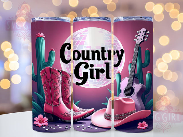 Cowgirl Boots, Country Girl, 20oz Tumbler, Sublimation Design, Western Decor, Rustic Gift, Country Style Drinkware Sublimation SvggirlplusArt 