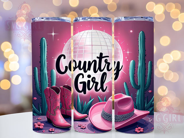 Cowgirl Boots, Country Girl, 20oz Tumbler, Sublimation Design, Western Decor, Rustic Gift, Country Style Drinkware Sublimation SvggirlplusArt 