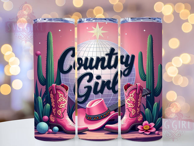 Cowgirl Boots, Country Girl, 20oz Tumbler, Sublimation Design, Western Decor, Rustic Gift, Country Style Drinkware Sublimation SvggirlplusArt 