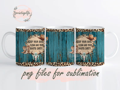 Cowgirl Boots Mug Wrap Design, Instant Digital Design Download Mug Wrap Design, Mug Design PNG Sublimation PrintingLife 