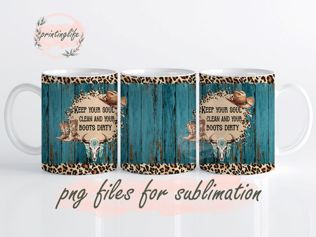 Cowgirl Boots Mug Wrap Design, Instant Digital Design Download Mug Wrap Design, Mug Design PNG Sublimation PrintingLife 