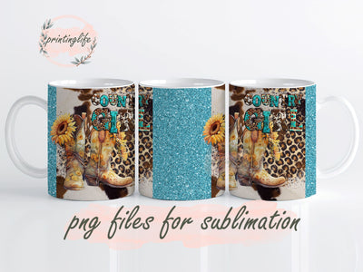 Cowgirl Boots Mug Wrap Design, Instant Digital Design Download Mug Wrap Design, Mug Design PNG Sublimation PrintingLife 