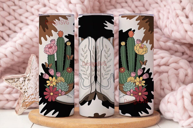 Cowgirl Boots Tumbler Wrap Sublimation DesignSVG 