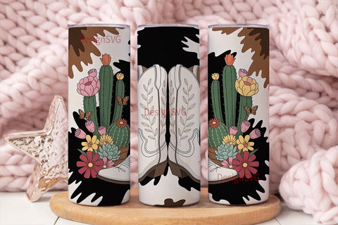 Cowgirl Boots Tumbler Wrap Sublimation DesignSVG 