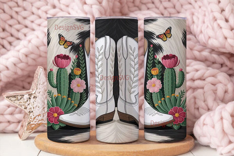 Cowgirl Boots Tumbler Wrap Sublimation DesignSVG 