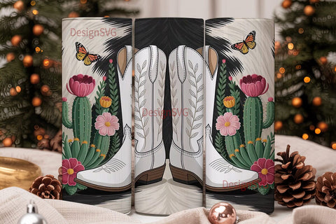 Cowgirl Boots Tumbler Wrap Sublimation DesignSVG 