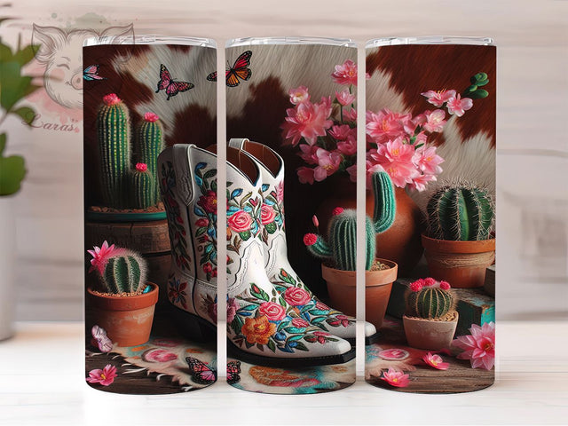 Cowgirl Boots Western 20oz Tumbler, Western Theme Mug, Rodeo Boots Cup, Country Girl Wrap, Rustic Western Design, Cowboy Boots Tumbler, Sublimation Tumbler Wrap Sublimation Lara' s Designs 