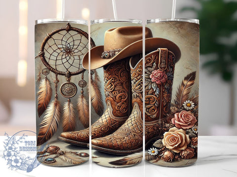 Cowgirl Boots Western Rustic Trendy Tumbler, Western Style Drinkware, 20oz Sublimation Wrap, Rustic Western Cup, Trendy Cowgirl Gift, Country Decor Tumbler, Fashionable Boot Drinkware Sublimation ToriDesigns 