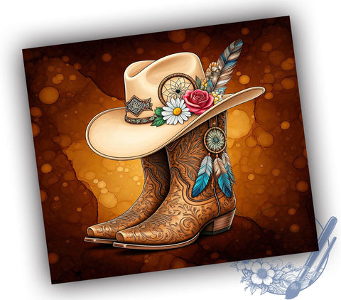 Cowgirl Boots Western Rustic Trendy Tumbler, Western Style Drinkware, 20oz Sublimation Wrap, Rustic Western Cup, Trendy Cowgirl Gift, Country Decor Tumbler, Fashionable Boot Drinkware Sublimation ToriDesigns 
