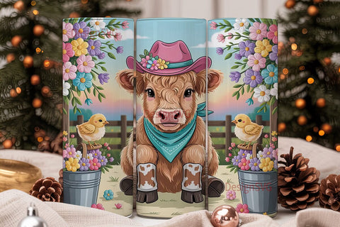 Cowgirl Calf 20oz Tumbler Wrap Sublimation DesignSVG 