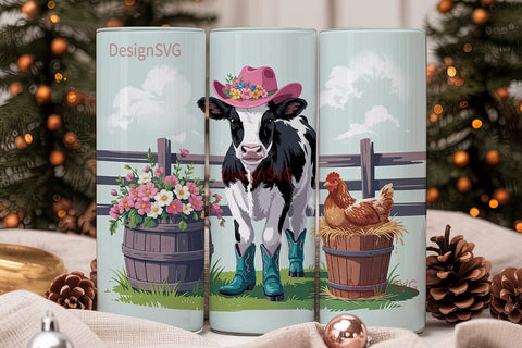 Cowgirl Calf 20oz Tumbler Wrap Sublimation DesignSVG 