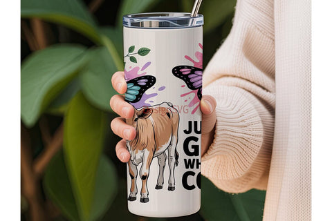 Cowgirl Calf & Butterfly 20oz Tumbler Sublimation DesignSVG 