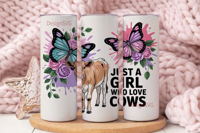 Cowgirl Calf & Butterfly 20oz Tumbler Sublimation DesignSVG 