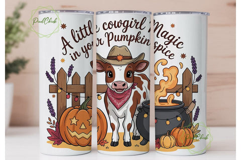 Cowgirl Calf Fall Magic 20oz Tumbler Sublimation PixelChick 