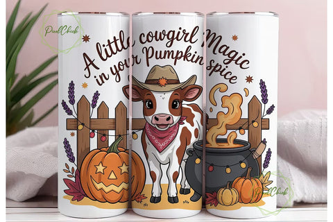 Cowgirl Calf Fall Magic 20oz Tumbler Sublimation PixelChick 