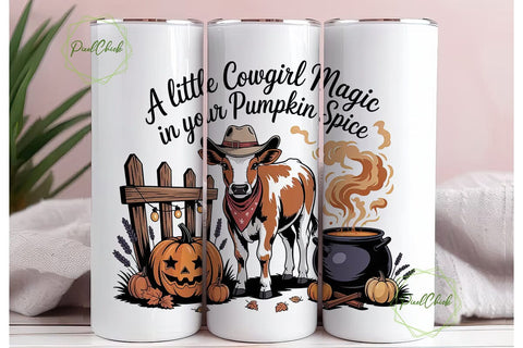 Cowgirl Calf Fall Magic 20oz Tumbler Sublimation PixelChick 