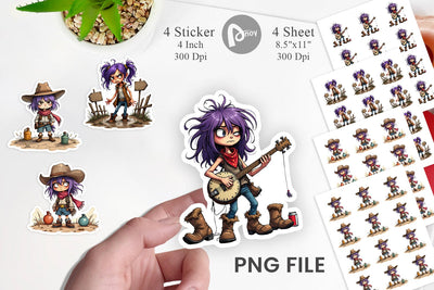 Cowgirl Chaos Sticker Sublimation artnoy 