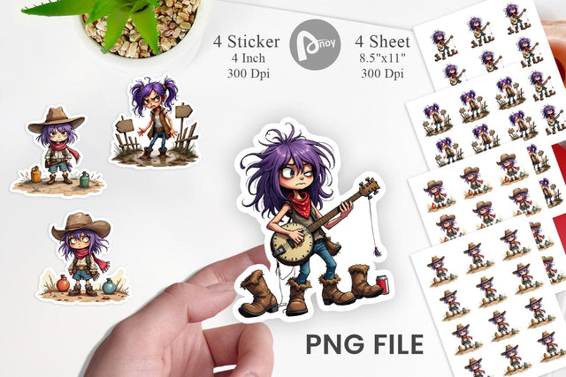 Cowgirl Chaos Sticker Sublimation artnoy 