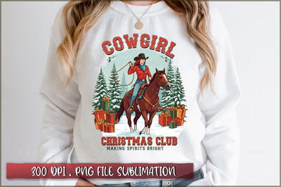 Cowgirl christmas club making spirits bright Sublimation Sublimation Shetara Begum 