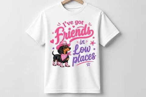 Cowgirl Dachshund Western Wiener Dog Sublimation PNG SVG BillahCrafts 
