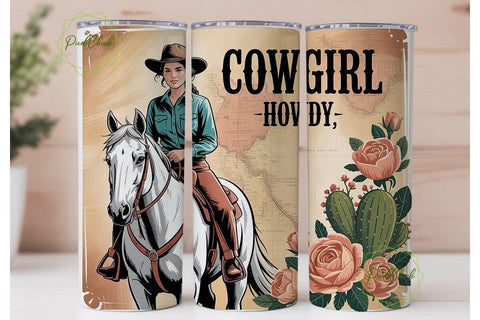 Cowgirl Desert Blooms 20oz Tumbler Wrap Sublimation PixelChick 