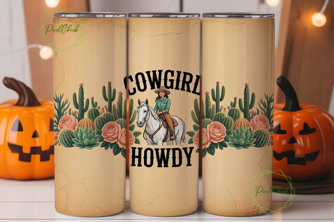 Cowgirl Desert Blooms 20oz Tumbler Wrap Sublimation PixelChick 