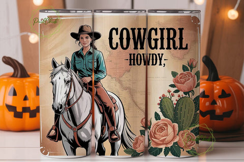 Cowgirl Desert Blooms 20oz Tumbler Wrap Sublimation PixelChick 
