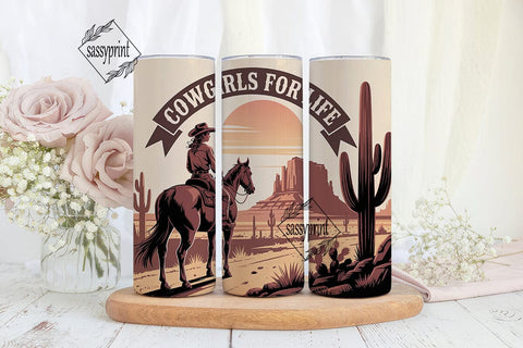 Cowgirl Desert Ride 20oz Tumbler Wrap Sublimation sassyprint 