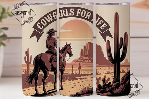 Cowgirl Desert Ride 20oz Tumbler Wrap Sublimation sassyprint 