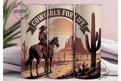 Cowgirl Desert Ride 20oz Tumbler Wrap Sublimation sassyprint 