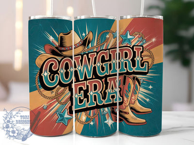 Cowgirl Era Glitter 20oz Tumbler, Western Style, Glitter Rhinestone, 20oz Sublimation, PNG Design, Rustic Mug, Country Gift Sublimation ToriDesigns 
