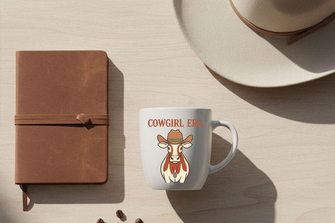 Cowgirl Era Png, Western Cowgirl Sublimation Design, Cute Cow with Cowboy Hat Graphic, Country Concert Shirt Png, Rodeo Western Clipart SVG TiffsCraftyCreations 