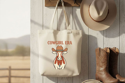 Cowgirl Era Png, Western Cowgirl Sublimation Design, Cute Cow with Cowboy Hat Graphic, Country Concert Shirt Png, Rodeo Western Clipart SVG TiffsCraftyCreations 