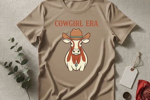 Cowgirl Era Png, Western Cowgirl Sublimation Design, Cute Cow with Cowboy Hat Graphic, Country Concert Shirt Png, Rodeo Western Clipart SVG TiffsCraftyCreations 