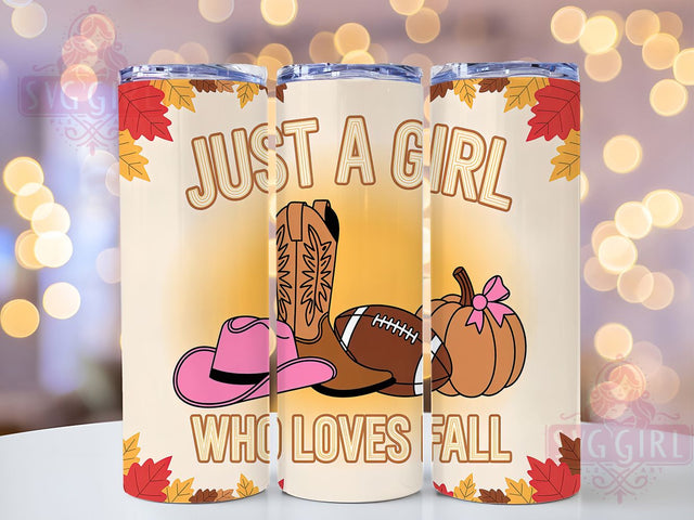 Cowgirl Fall Football Tumbler Wrap, Western Autumn Wrap, 20oz Sublimation, Country Football Cup, Autumn Sports Mug, Cowgirl Fall Tumbler, Football Lover Drinkware Sublimation SvggirlplusArt 