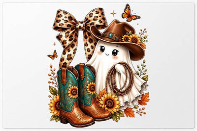 Cowgirl Ghost Boots Halloween PNG, Western Sublimation Design SVG BillahCrafts 
