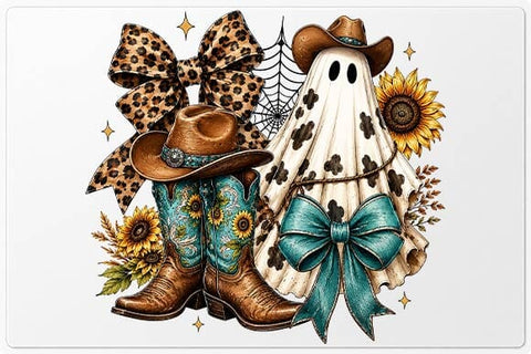 Cowgirl Ghost Boots Halloween PNG, Western Sublimation Design SVG BillahCrafts 